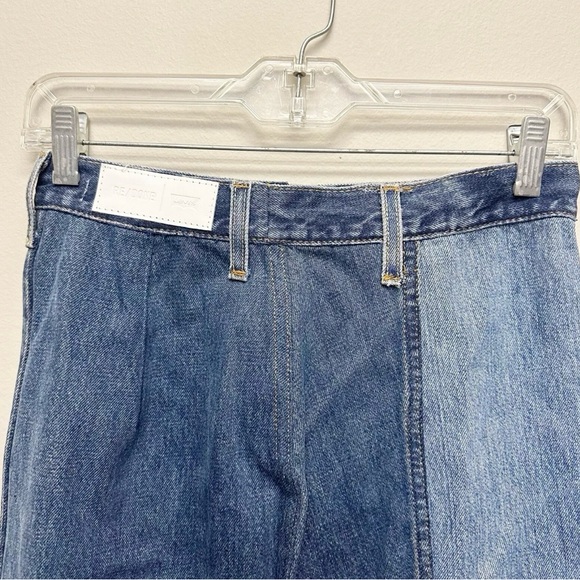 NWOT Levi’s Re/Done Reconstructed Blue Denim Pencil Fray Skirt Sz 26 - Picture 4 of 5